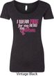 Breast Cancer Awareness Pink for My Hero Ladies Scoop Neck Shirt