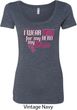 Breast Cancer Awareness Pink for My Hero Ladies Scoop Neck Shirt