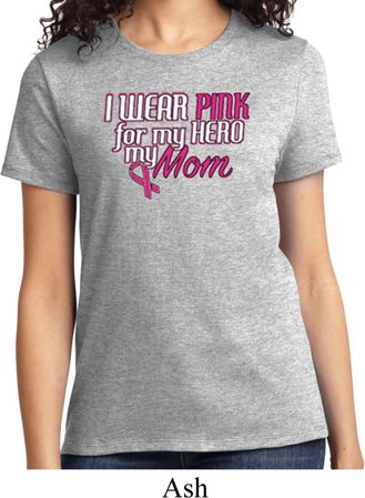 Breast Cancer Awareness Pink for My Hero Ladies Shirt