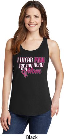 Breast Cancer Awareness Pink for My Hero Ladies Tank Top