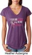 Breast Cancer Awareness Pink for My Hero Ladies Tri Blend V-Neck Shirt