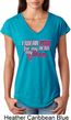 Breast Cancer Awareness Pink for My Hero Ladies Tri Blend V-Neck Shirt