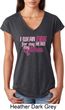 Breast Cancer Awareness Pink for My Hero Ladies Tri Blend V-Neck Shirt