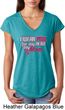 Breast Cancer Awareness Pink for My Hero Ladies Tri Blend V-Neck Shirt