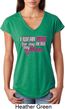 Breast Cancer Awareness Pink for My Hero Ladies Tri Blend V-Neck Shirt