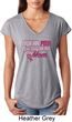Breast Cancer Awareness Pink for My Hero Ladies Tri Blend V-Neck Shirt