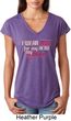 Breast Cancer Awareness Pink for My Hero Ladies Tri Blend V-Neck Shirt