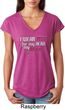 Breast Cancer Awareness Pink for My Hero Ladies Tri Blend V-Neck Shirt