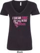 Breast Cancer Awareness Pink for My Hero Ladies V-Neck Shirt