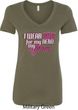 Breast Cancer Awareness Pink for My Hero Ladies V-Neck Shirt