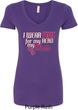 Breast Cancer Awareness Pink for My Hero Ladies V-Neck Shirt