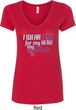 Breast Cancer Awareness Pink for My Hero Ladies V-Neck Shirt