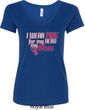Breast Cancer Awareness Pink for My Hero Ladies V-Neck Shirt