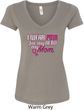 Breast Cancer Awareness Pink for My Hero Ladies V-Neck Shirt