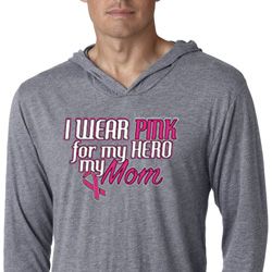 Breast Cancer Awareness Pink for My Hero Lightweight Hoodie Shirt Breast Cancer Awareness Pink for My Hero Lightweight Hoodie Shirt
