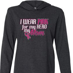 Breast Cancer Awareness Pink for My Hero Lightweight Hoodie Tee Breast Cancer Awareness Pink for My Hero Lightweight Hoodie Tee