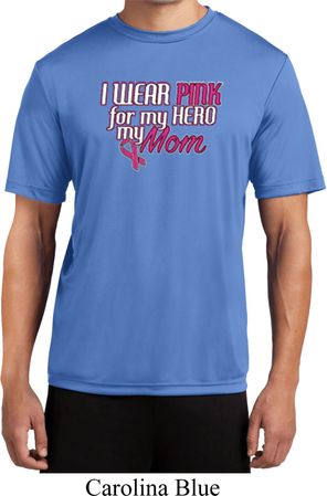 Breast Cancer Awareness Pink for My Hero Mens Moisture Wicking Shirt