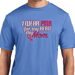 Breast Cancer Awareness Pink for My Hero Mens Moisture Wicking Shirt Breast Cancer Awareness Pink for My Hero Mens Moisture Wicking Shirt