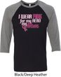 Breast Cancer Awareness Pink for My Hero Mens Raglan Shirt
