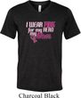 Breast Cancer Awareness Pink for My Hero Mens Tri Blend V-neck Shirt