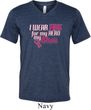 Breast Cancer Awareness Pink for My Hero Mens Tri Blend V-neck Shirt