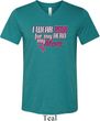 Breast Cancer Awareness Pink for My Hero Mens Tri Blend V-neck Shirt