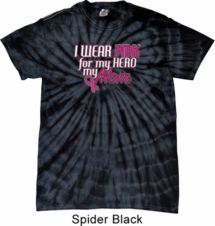 Breast Cancer Awareness Pink for My Hero Spider Tie Dye Shirt