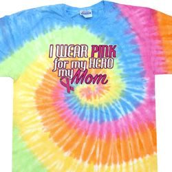 Breast Cancer Awareness Pink for My Hero Tie Dye Shirt Breast Cancer Awareness Pink for My Hero Tie Dye Shirt