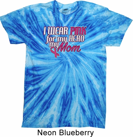 Breast Cancer Awareness Pink for My Hero Twist Tie Dye Shirt