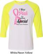 Breast Cancer Awareness Pink For Someone Special Mens Raglan Shirt