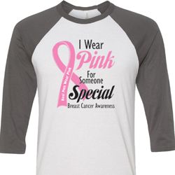 Breast Cancer Awareness Pink For Someone Special Mens Raglan Shirt