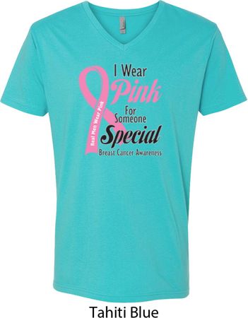 Breast Cancer Awareness Pink For Someone Special Mens V-Neck Shirt