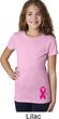 Breast Cancer Awareness Pink Ribbon Pin Bottom Print Girls Shirt