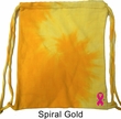 Breast Cancer Awareness Pink Ribbon Pin Bottom Print Tie Dye Bag