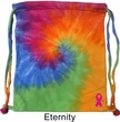 Breast Cancer Awareness Pink Ribbon Pin Bottom Print Tie Dye Bag