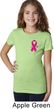 Breast Cancer Awareness Pink Ribbon Pin Pocket Print Girls Shirt