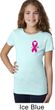 Breast Cancer Awareness Pink Ribbon Pin Pocket Print Girls Shirt
