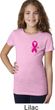Breast Cancer Awareness Pink Ribbon Pin Pocket Print Girls Shirt
