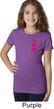 Breast Cancer Awareness Pink Ribbon Pin Pocket Print Girls Shirt