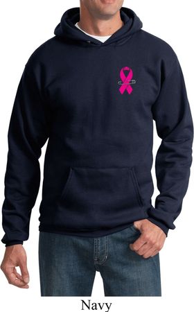 Breast Cancer Awareness Pink Ribbon Pin Pocket Print Hoodie