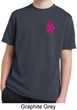 Breast Cancer Awareness Pink Ribbon Pin Pocket Print Kids Moisture Wicking Shirt