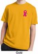 Breast Cancer Awareness Pink Ribbon Pin Pocket Print Kids Moisture Wicking Shirt