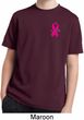 Breast Cancer Awareness Pink Ribbon Pin Pocket Print Kids Moisture Wicking Shirt