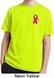 Breast Cancer Awareness Pink Ribbon Pin Pocket Print Kids Moisture Wicking Shirt