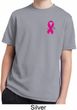 Breast Cancer Awareness Pink Ribbon Pin Pocket Print Kids Moisture Wicking Shirt