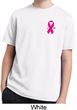 Breast Cancer Awareness Pink Ribbon Pin Pocket Print Kids Moisture Wicking Shirt