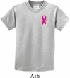 Breast Cancer Awareness Pink Ribbon Pin Pocket Print Kids Shirt