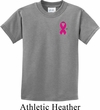 Breast Cancer Awareness Pink Ribbon Pin Pocket Print Kids Shirt
