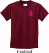 Breast Cancer Awareness Pink Ribbon Pin Pocket Print Kids Shirt