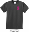 Breast Cancer Awareness Pink Ribbon Pin Pocket Print Kids Shirt